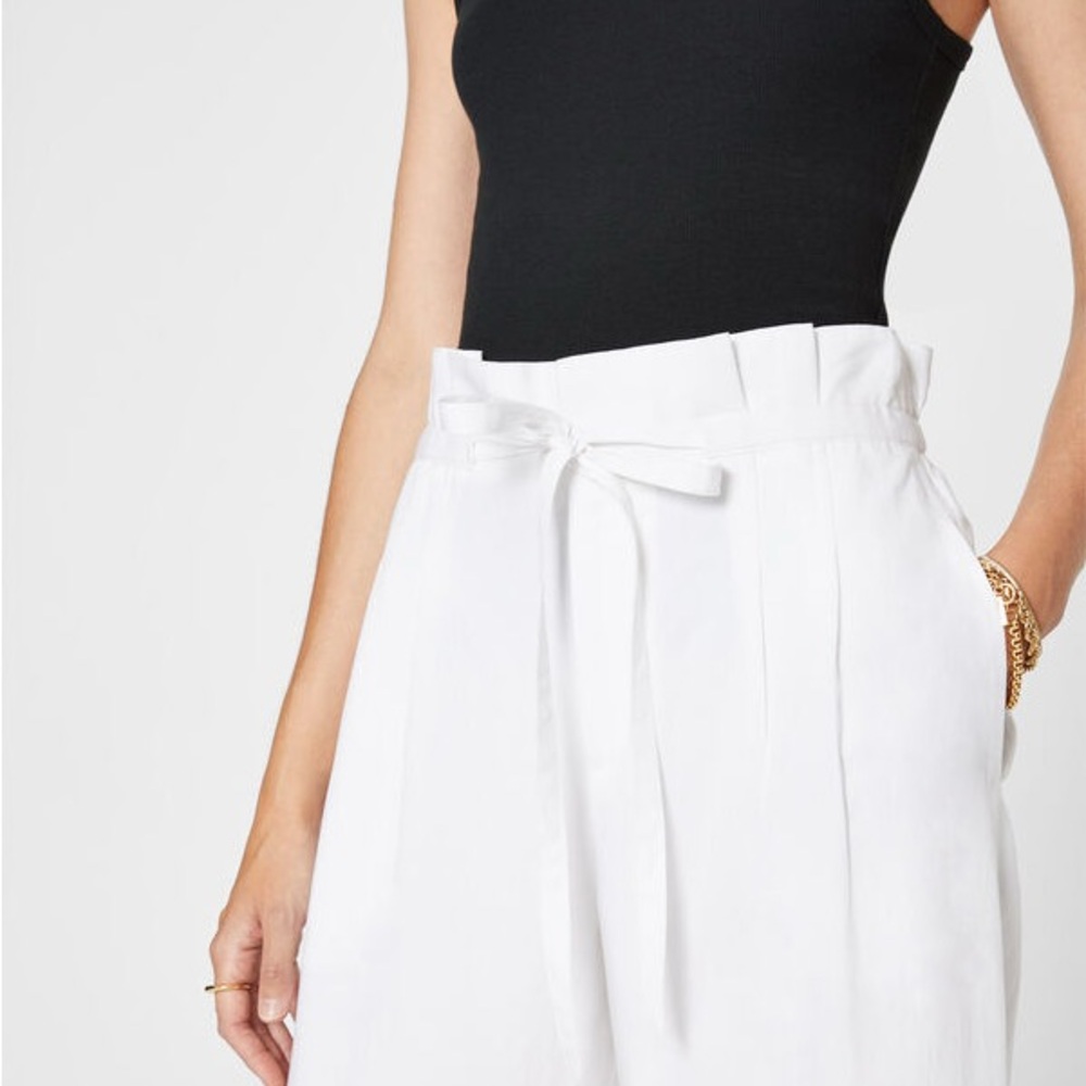 Stylish White Tie-Waist Trousers